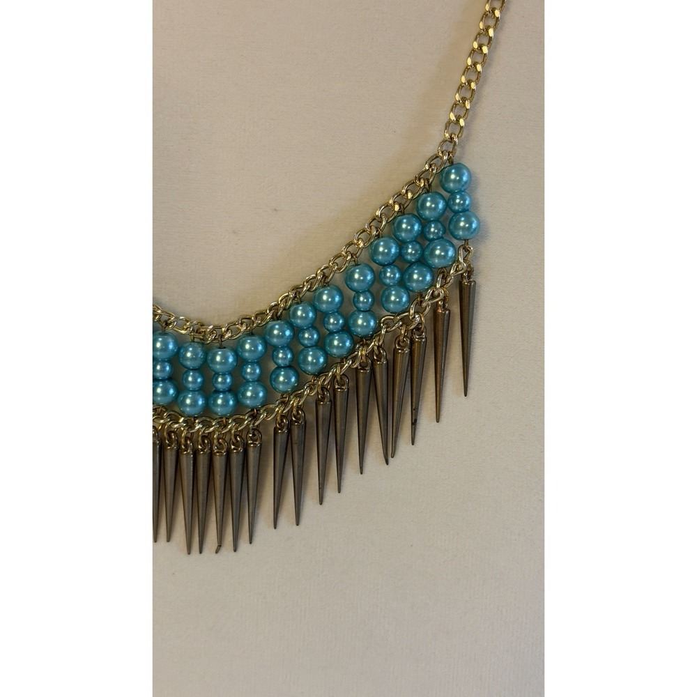 Vintage Gold Tone With Faux Pearl Cleopatra Style Necklace - Picture 3 of 4